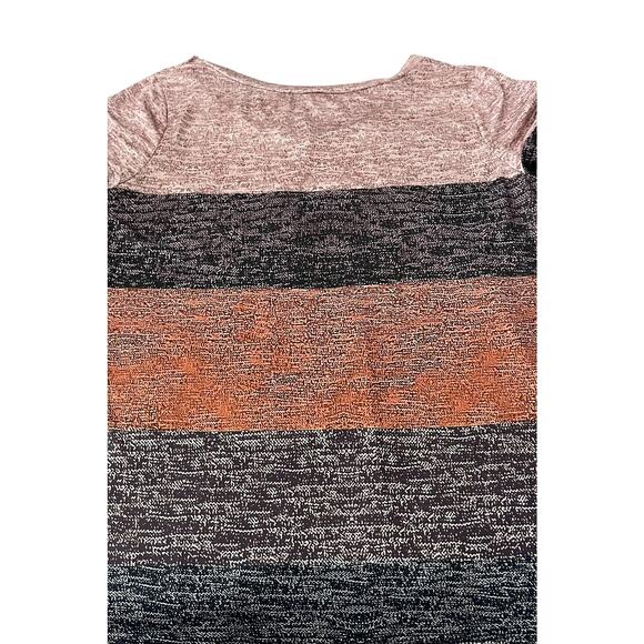 NO MFG. TAG LONG SLV PULL-OVER V-NECK BLOUSE, WOMENS, 1XL, ORANGE BLK PINK BROWN - Picture 6 of 10